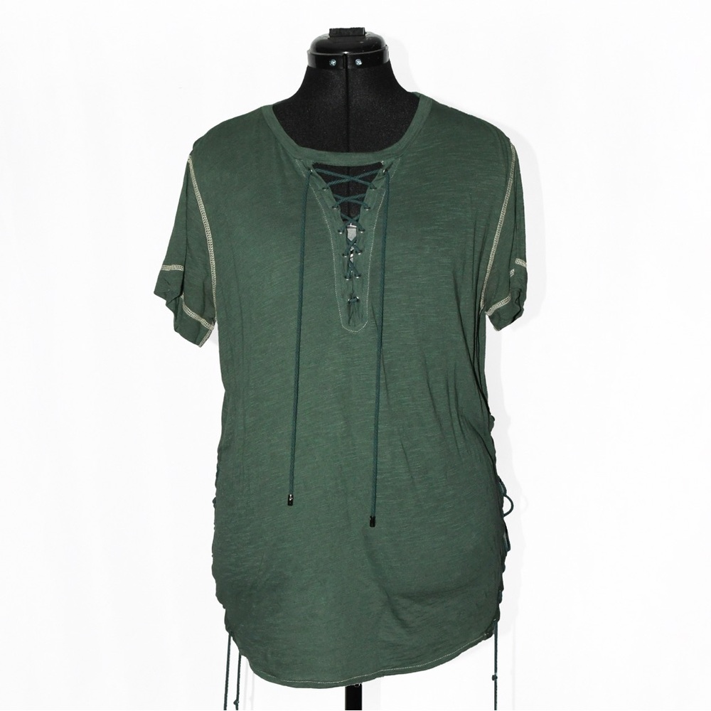 Haute Hippie Lace Up Tee Shirt